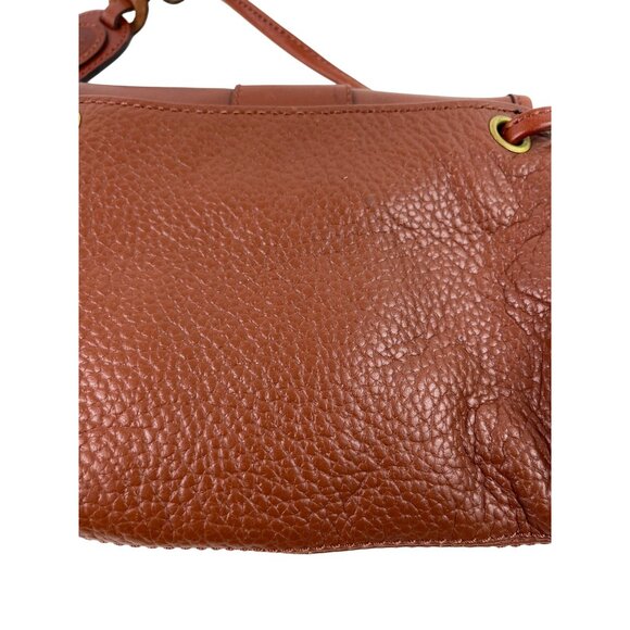 Vintage Liz Claiborne Brown Leather Crossbody Bag Buckle & Adjustable Strap - Picture 6 of 16